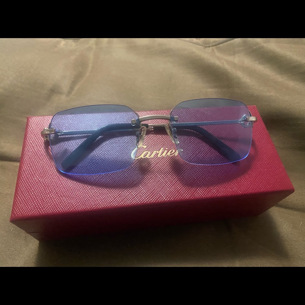 Cartier glasses blue tint ct0113